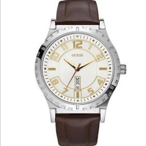 New Guess Watch Men dated Brown Leather